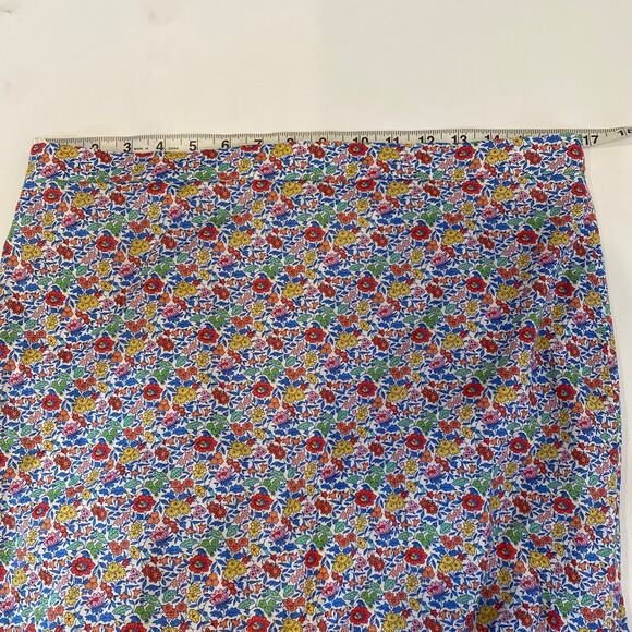 J. Crew Liberty Fabric Floral Trumpet Hem Midi Skirt EUC Sz 14 Cotton - Picture 8 of 10
